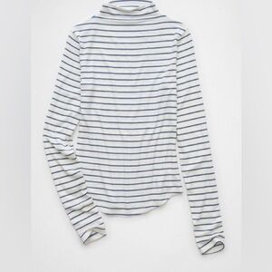 AE “Soft and Sexy” Striped Long Sleeve Top - White and Blue